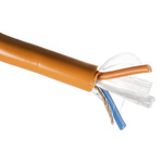 Alpha Wire Twisted Pair Data Cable, 1 Pairs, 0.33 mm², 2 Cores, 22 AWG, Screened, 305m, Orange Sheath