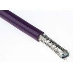 Alpha Wire Twisted Pair Data Cable, 1 Pairs, 0.35 mm², 2 Cores, 22 AWG, Screened, 30m, Purple Sheath