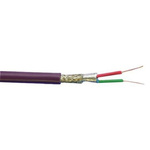 Alpha Wire Twisted Pair Data Cable, 1 Pairs, 0.35 mm², 2 Cores, 22 AWG, Screened, 305m, Purple Sheath