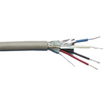 Alpha Wire Twisted Pair Data Cable, 2 Pairs, 1.65 mm², 4 Cores, 15 AWG, Screened, 30m, Grey Sheath