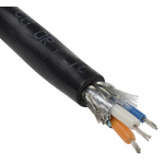 Alpha Wire Twisted Pair Data Cable, 1 Pairs, 0.456 mm², 2 Cores, 22 AWG, Screened, 30m, Black Sheath