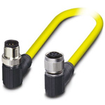 Phoenix Contact Right Angle Female 8 way M12 to Right Angle Male 8 way M12 Sensor Actuator Cable, 5m