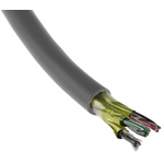 RS PRO Twisted Pair Data Cable, 3 Pairs, 0.33 mm², 6 Cores, 22 AWG, Screened, 50m, Grey Sheath