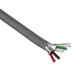 RS PRO Multicore Data Cable, 2 Pairs, 0.76 mm², 4 Cores, 24 AWG, Screened, 100m, Grey Sheath