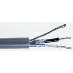 RS PRO Twisted Pair Data Cable, 1 Pairs, 0.5 mm², 2 Cores, 20 AWG, Screened, 500m, Grey Sheath