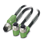 Phoenix Contact Male 3 way M12 to Female 3 way M12 x 2 Sensor Actuator Cable, 1.5m