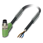 Phoenix Contact Male 3 way M8 to 3 way Unterminated Sensor Actuator Cable, 1.5m