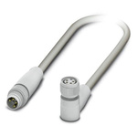 Phoenix Contact Male 4 way M8 to Female 3 way M8 Sensor Actuator Cable, 3m