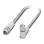 Phoenix Contact Male 4 way M8 to Female 4 way M8 Sensor Actuator Cable, 1.5m