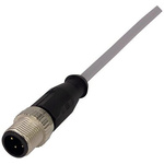 Harting Right Angle Female 4 way M12 to Straight Male 4 way M12 Sensor Actuator Cable, 10m