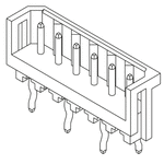 Molex SPOX Series Straight Through Hole Pin Header, 4 Contact(s), 2.5mm Pitch, 1 Row(s), Unshrouded