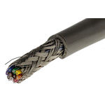 Alpha Wire Multicore Data Cable, 0.23 mm², 15 Cores, 24 AWG, Screened, 50m, Grey Sheath