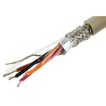 Alpha Wire Multicore Data Cable, 0.35 mm², 4 Cores, 22 AWG, Screened, 50m, Grey Sheath