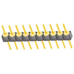 Samtec TS Series Straight Through Hole Pin Header, 10 Contact(s), 2.54mm Pitch, 1 Row(s), Unshrouded