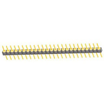 Samtec TS Series Straight Through Hole Pin Header, 25 Contact(s), 2.54mm Pitch, 1 Row(s), Unshrouded