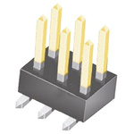 Samtec TSM Series Straight Surface Mount Pin Header, 6 Contact(s), 2.54mm Pitch, 2 Row(s), Unshrouded