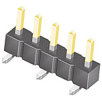 Samtec TSM Series Straight Surface Mount Pin Header, 5 Contact(s), 2.54mm Pitch, 1 Row(s), Unshrouded
