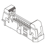 Samtec EHT Series Straight Through Hole PCB Header, 40 Contact(s), 2.0mm Pitch, 2 Row(s), Shrouded