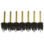 Samtec TSW Series Right Angle Through Hole Pin Header, 7 Contact(s), 2.54mm Pitch, 1 Row(s), Unshrouded