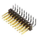 Samtec TSW Series Right Angle Through Hole Pin Header, 20 Contact(s), 2.54mm Pitch, 2 Row(s), Unshrouded