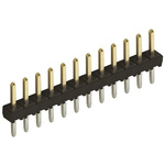 Hirose A4B Series Straight Through Hole Pin Header, 12 Contact(s), 2.0mm Pitch, 1 Row(s), Unshrouded