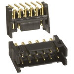 Hirose DF11 Series Right Angle Through Hole PCB Header, 12 Contact(s), 2.0mm Pitch, 2 Row(s), Shrouded