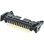 Amphenol ICC T816 Series Right Angle Through Hole PCB Header, 26 Contact(s), 2.54mm Pitch, 2 Row(s), Shrouded