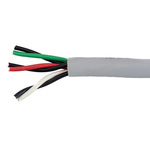 Alpha Wire Twisted Pair Data Cable, 3 Pairs, 0.241 mm², 6 Cores, 24 AWG, Unscreened, 30m, Grey Sheath