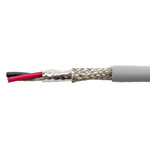 Alpha Wire Twisted Pair Data Cable, 2 Pairs, 0.382 mm², 4 Cores, 22 AWG, Screened, 30m, Grey Sheath