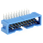 TE Connectivity AMP-LATCH Series Right Angle Through Hole PCB Header, 20 Contact(s), 2.54mm Pitch, 2 Row(s), Shrouded