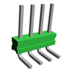 TE Connectivity AMPMODU MOD II Series Right Angle Through Hole Pin Header, 4 Contact(s), 2.54mm Pitch, 1 Row(s),