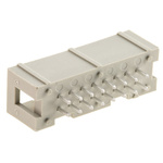 Harting SEK 18 Series Straight Through Hole PCB Header, 16 Contact(s), 2.54mm Pitch, 2 Row(s), Shrouded