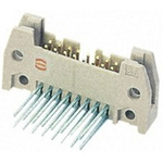Harting SEK 18 Series Right Angle Through Hole PCB Header, 20 Contact(s), 2.54mm Pitch, 2 Row(s), Shrouded