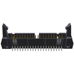 TE Connectivity AMP-LATCH Series Right Angle Through Hole PCB Header, 40 Contact(s), 2.54mm Pitch, 2 Row(s), Shrouded