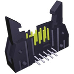 TE Connectivity AMP-LATCH Series Right Angle Through Hole PCB Header, 10 Contact(s), 2.54mm Pitch, 2 Row(s), Shrouded