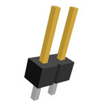 TE Connectivity AMPMODU MOD II Series Straight Through Hole Pin Header, 2 Contact(s), 2.54mm Pitch, 1 Row(s), Unshrouded