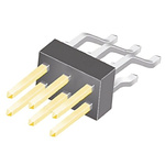 Samtec TSM Series Right Angle Surface Mount Pin Header, 6 Contact(s), 2.54mm Pitch, 2 Row(s), Unshrouded