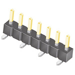 Samtec TSM Series Straight Surface Mount Pin Header, 7 Contact(s), 2.54mm Pitch, 1 Row(s), Unshrouded