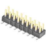 Samtec TSM Series Straight Surface Mount Pin Header, 18 Contact(s), 2.54mm Pitch, 2 Row(s), Unshrouded