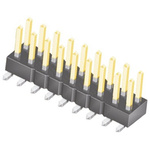 Samtec TSM Series Straight Surface Mount Pin Header, 18 Contact(s), 2.54mm Pitch, 2 Row(s), Unshrouded