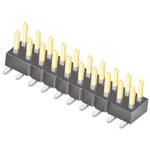 Samtec TSM Series Straight Surface Mount Pin Header, 20 Contact(s), 2.54mm Pitch, 2 Row(s), Unshrouded