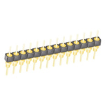Samtec BBS Series Straight Through Hole Pin Header, 14 Contact(s), 2.54mm Pitch, 1 Row(s), Unshrouded