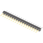 Samtec TSM Series Right Angle Surface Mount Pin Header, 18 Contact(s), 2.54mm Pitch, 1 Row(s), Unshrouded