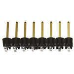 Samtec TSW Series Right Angle Through Hole Pin Header, 8 Contact(s), 2.54mm Pitch, 1 Row(s), Unshrouded