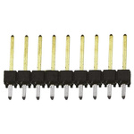 Samtec TSW Series Straight Through Hole Pin Header, 9 Contact(s), 2.54mm Pitch, 1 Row(s), Unshrouded