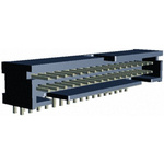TE Connectivity AMP-LATCH Series Right Angle Through Hole PCB Header, 20 Contact(s), 2.54mm Pitch, 2 Row(s), Shrouded