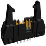 TE Connectivity AMP-LATCH Series Straight Through Hole PCB Header, 10 Contact(s), 2.54mm Pitch, 2 Row(s), Shrouded