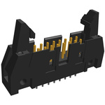 TE Connectivity AMP-LATCH Series Straight Through Hole PCB Header, 16 Contact(s), 2.54mm Pitch, 2 Row(s), Shrouded