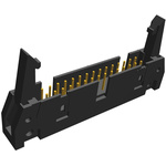 TE Connectivity AMP-LATCH Series Straight Through Hole PCB Header, 30 Contact(s), 2.54mm Pitch, 2 Row(s), Shrouded