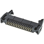 Amphenol ICC T816 Series Straight Through Hole PCB Header, 30 Contact(s), 2.54mm Pitch, 2 Row(s), Shrouded